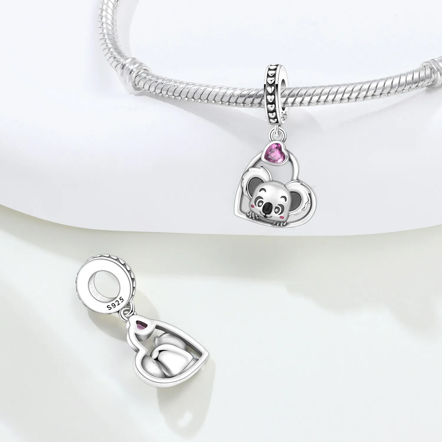 PANPOKI 925 Sterling Silver Cute Love Koala Animal Beads Original Pendants Bracelet Charm Jewelry Party DIY Trendy Gifts
PANPOKI 925 Sterling Silver Cute Love Koala Animal Beads Original Pendants Bracelet Charm Jewelry Party DIY Trendy Gifts