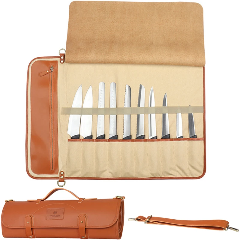 Leather Chef Knife Roll Bag Professional Camping Picnic Carrying Case Kitchen Slicing Santoku Japanese Knife Pocket Organizer
Leather Chef Knife Roll Bag Professional Camping Picnic Carrying Case Kitchen Slicing Santoku Japanese Knife Pocket Organizer