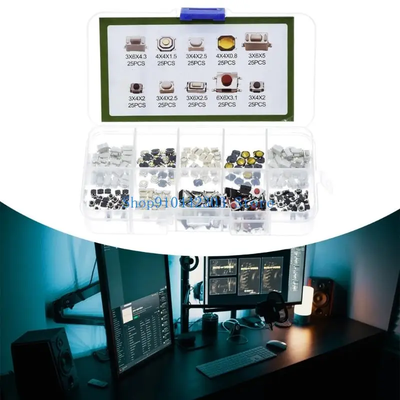 L4MD 250Pcs Touch Microswitches Button Switches 10 Varieties For Car Remote Control Electronics Projects