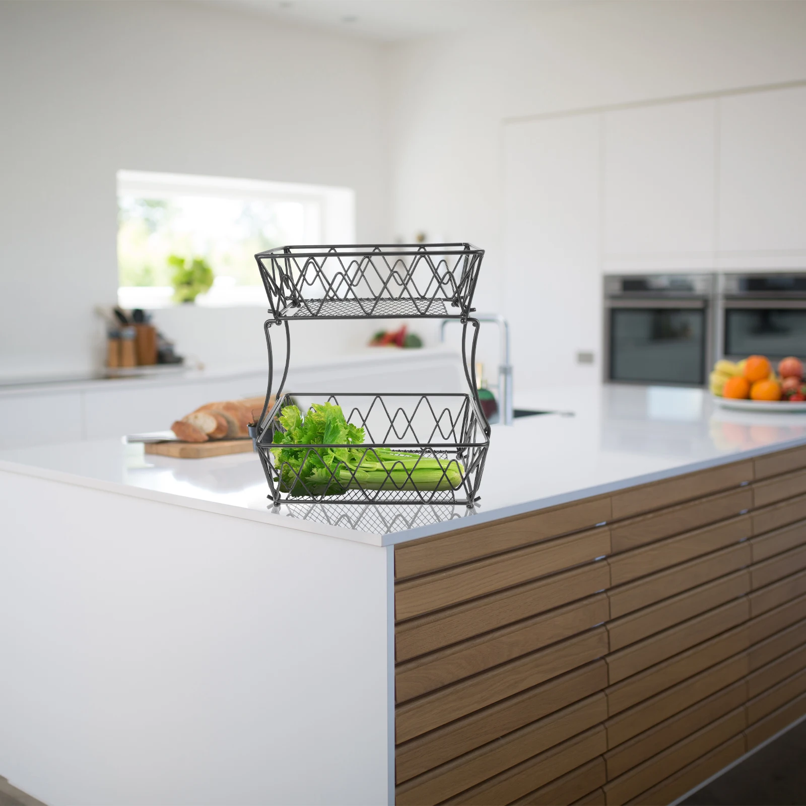 Vegetable Rack Wrought Iron Storage Basket Fruit Fruits Kitchen Countertop Organizer
Vegetable Rack Wrought Iron Storage Basket Fruit Fruits Kitchen Countertop Organizer