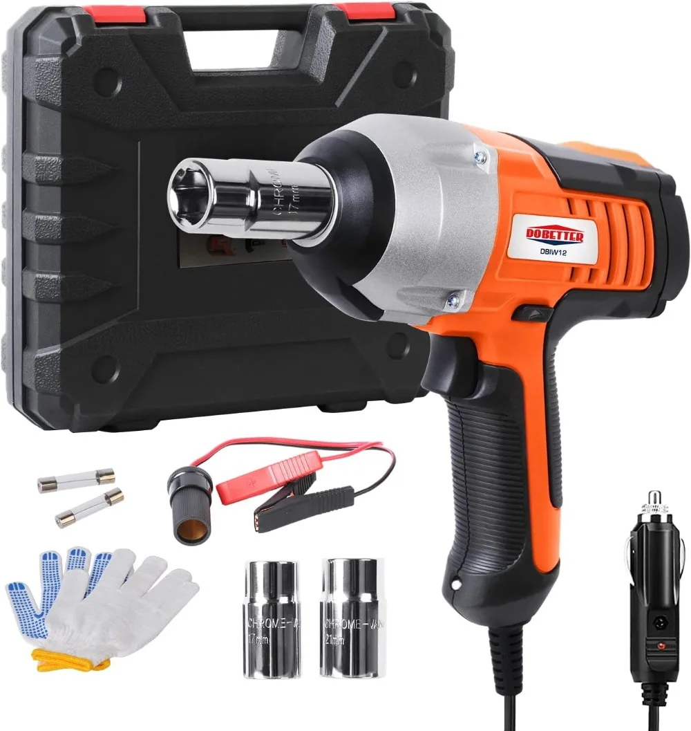 Electric Impact Wrench 12V Wrench, 1/2” Car Impact Wrench Corded Power Wrench Kit with Sockets and Carry Case Dobetter-DBIW12
Electric Impact Wrench 12V Wrench, 1/2” Car Impact Wrench Corded Power Wrench Kit with Sockets and Carry Case Dobetter-DBIW12