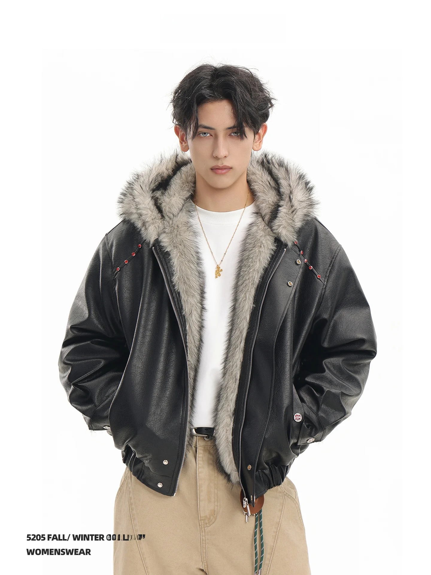 ACRARDIC Heavyweight Premium Diamond-Encrusted PU Leather Hooded Cotton Jacket Streetwear American Style Warmth Short Coat
ACRARDIC Heavyweight Premium Diamond-Encrusted PU Leather Hooded Cotton Jacket Streetwear American Style Warmth Short Coat