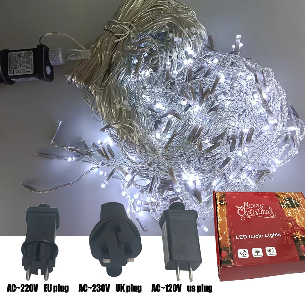 480LED Icicle Christmas Lights String Lights Plug in 8 Modes with Timer Curtain Waterproof for Holiday Wedding Party Home Garden 
480LED Icicle Christmas Lights String Lights Plug in 8 Modes with Timer Curtain Waterproof for Holiday Wedding Party Home Garden
