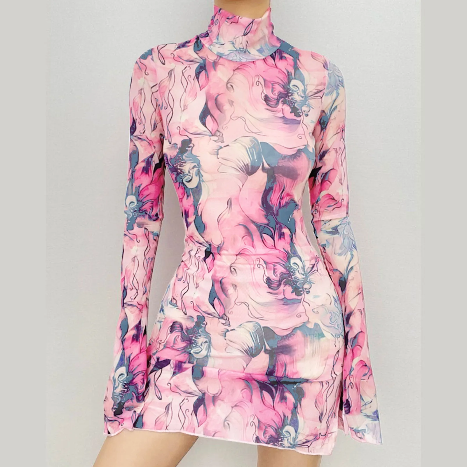 Women's Dresses Free Shipping Ladies Mesh Printed Round Neck Bell Sleeve Side Open Hip Dress Sexy Stretch Slim Mini Skirt Y2k
Women's Dresses Free Shipping Ladies Mesh Printed Round Neck Bell Sleeve Side Open Hip Dress Sexy Stretch Slim Mini Skirt Y2k