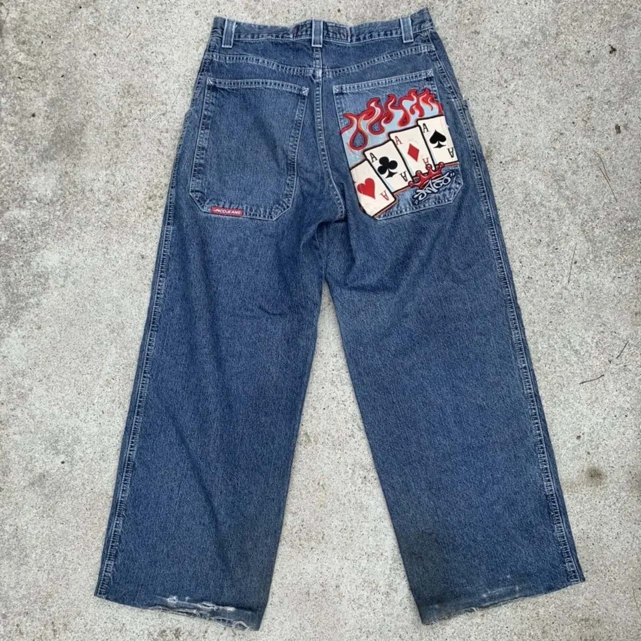 Harajuku Men Women Streetwear JNCO Jeans Y2K Hip Hop Pattern Retro Blue Loose Denim Trousers Gothic High Waisted Wide Pants
Harajuku Men Women Streetwear JNCO Jeans Y2K Hip Hop Pattern Retro Blue Loose Denim Trousers Gothic High Waisted Wide Pants
