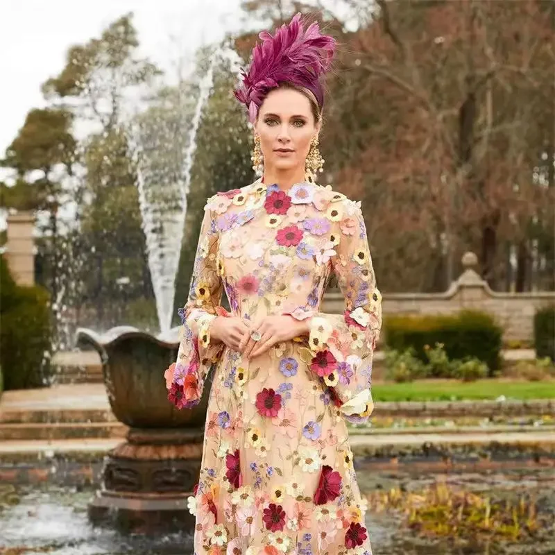 Jewel 3D Floral Mother of Bride Dresses A-line Tea Length Flowers Wedding Guest Gown with 3/4 Sleeve Mother's Party Dress
Jewel 3D Floral Mother of Bride Dresses A-line Tea Length Flowers Wedding Guest Gown with 3/4 Sleeve Mother's Party Dress