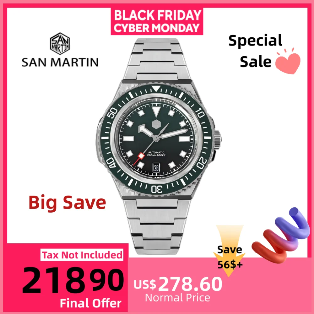 San Martin 41mm Enamel Gradient Dial Men Diving Watch Mechanical NH35 Wristwatch Monocoque Case Sports 6H 20Bar BGW-X1 SN0146
San Martin 41mm Enamel Gradient Dial Men Diving Watch Mechanical NH35 Wristwatch Monocoque Case Sports 6H 20Bar BGW-X1 SN0146