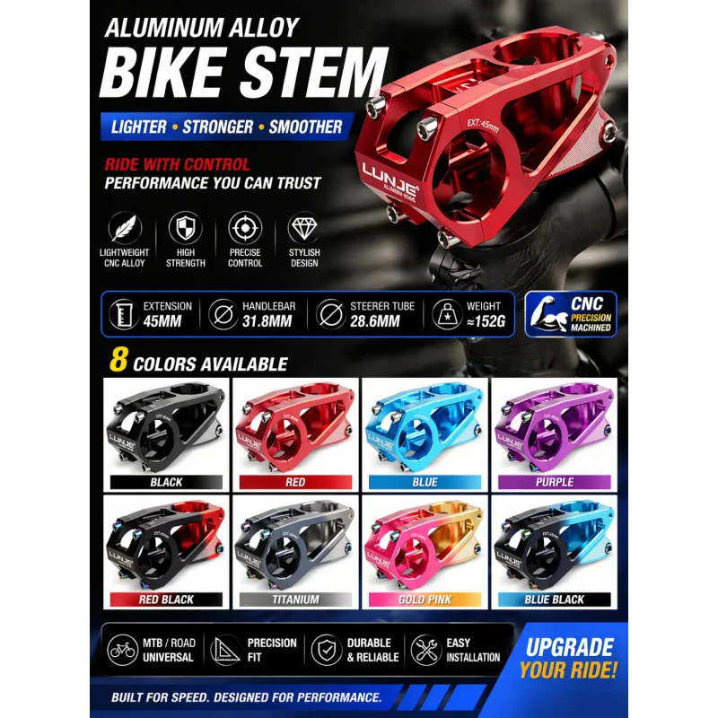 Ultralight MTB Stem 45mm CNC Aluminum Alloy 31.8mm Mountain Bike Short Stem Hollow Downhill Enduro AM Bicycle Parts
Ultralight MTB Stem 45mm CNC Aluminum Alloy 31.8mm Mountain Bike Short Stem Hollow Downhill Enduro AM Bicycle Parts
