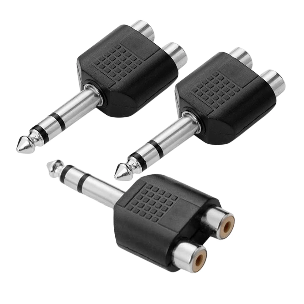 3pcs Splitter RCA Converter 6.35mm to Dual RCA Plugs Adapter Rca To 1/4 Adapter Speaker Y Splitter Car Binaural 
3pcs Splitter RCA Converter 6.35mm to Dual RCA Plugs Adapter Rca To 1/4 Adapter Speaker Y Splitter Car Binaural