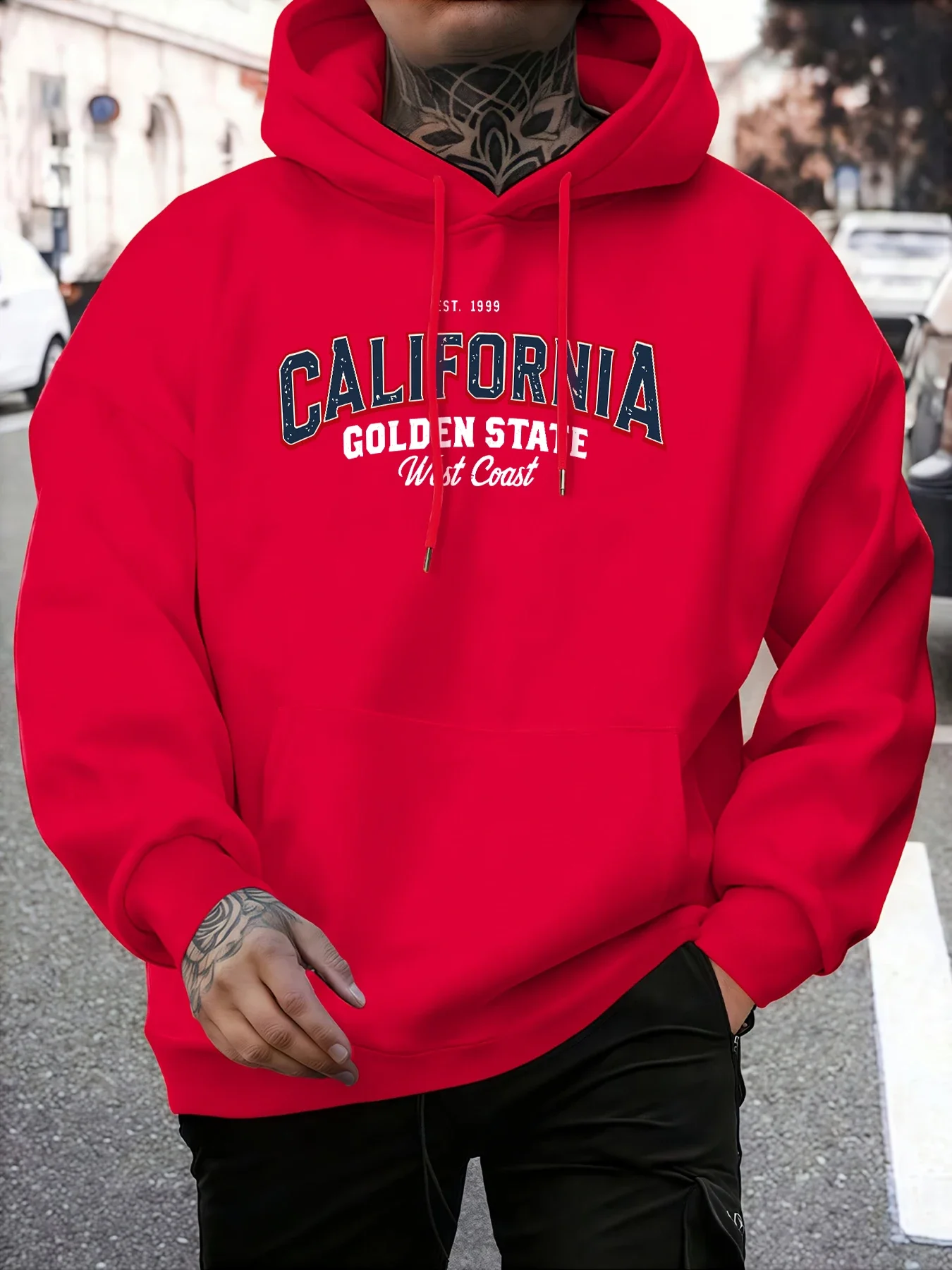 Sweat à capuche pour hommes, motif de l'état doré de californie, basique d'automne, confortable, polaire, manches longues
Sweat à capuche pour hommes, motif de l'état doré de californie, basique d'automne, confortable, polaire, manches longues