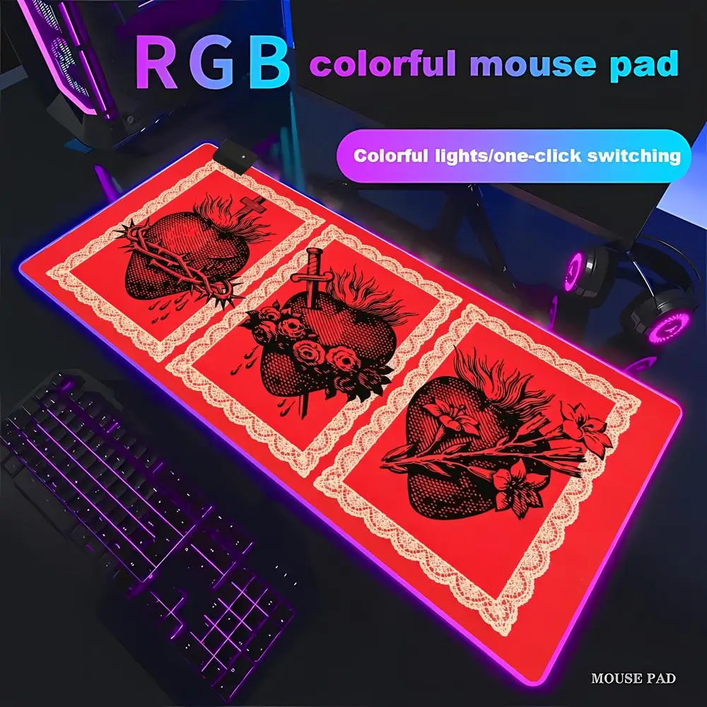 HYBXAXC Sacred Heart of Jesus, Immaculate Heart of Mary and Chaste HeartMouse Pad Games RGB HD Gamer Large LED PC Computer pad
HYBXAXC Sacred Heart of Jesus, Immaculate Heart of Mary and Chaste HeartMouse Pad Games RGB HD Gamer Large LED PC Computer pad