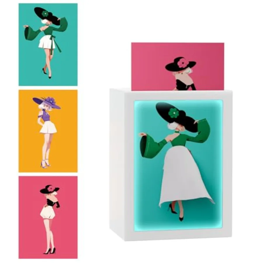 Skirt Tissue Box Holder with Light and 3 Inserts, Creative DIY Photo Lady Flying Dress Tissue Box Cover Decorative Tissue Dispe
Skirt Tissue Box Holder with Light and 3 Inserts, Creative DIY Photo Lady Flying Dress Tissue Box Cover Decorative Tissue Dispe