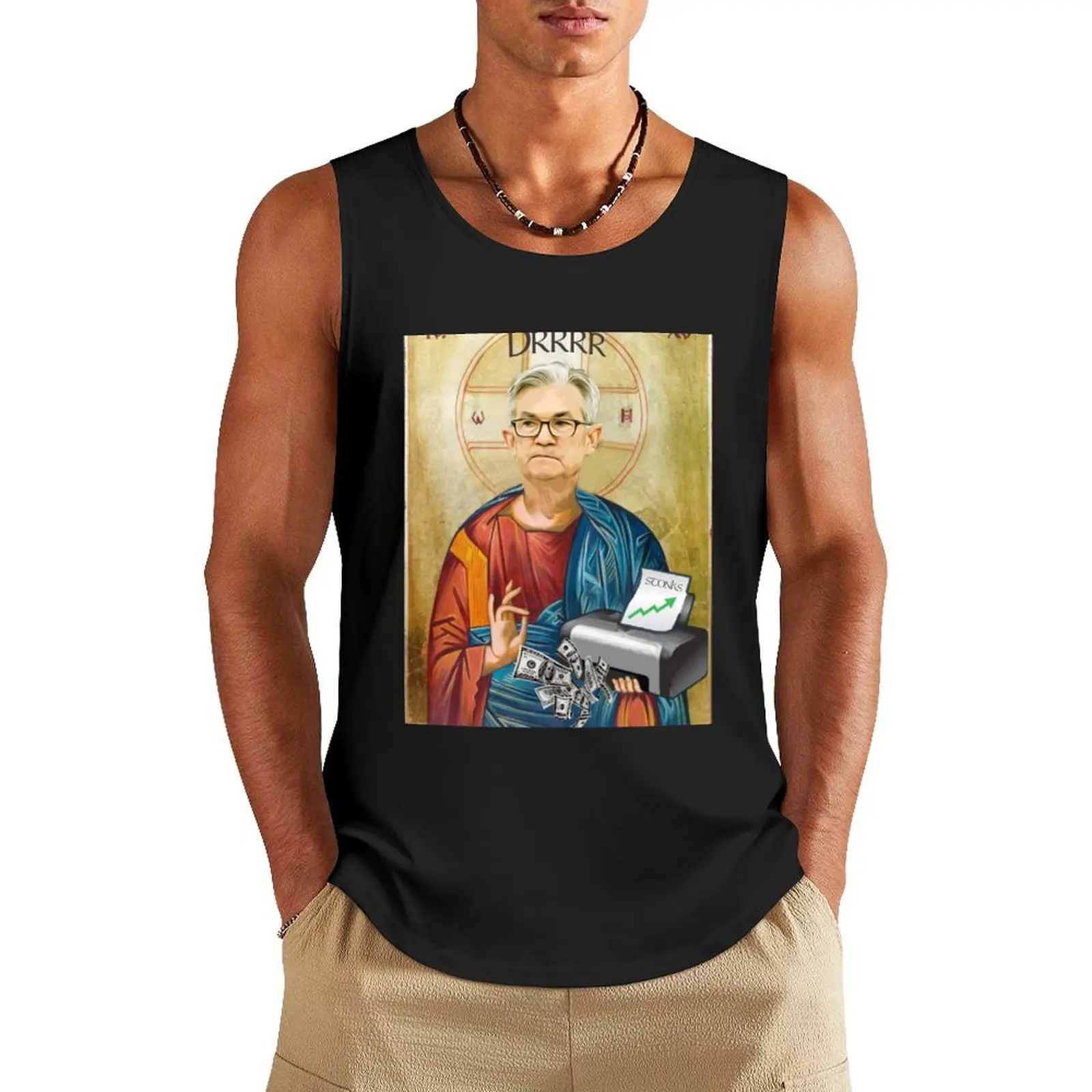 Jerome Powell Jesus | JPow Jesus | Printer goes Brrr Tank Top Gym man Bodybuilding clothing man anime top
Jerome Powell Jesus | JPow Jesus | Printer goes Brrr Tank Top Gym man Bodybuilding clothing man anime top