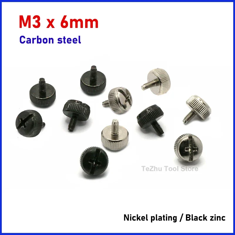 20pc Hand Tighten Thumb Screw M3x6mm Slotted Phillips Head Bolt for PC Computer Case Cover DIY Thumbscrew 
20pc Hand Tighten Thumb Screw M3x6mm Slotted Phillips Head Bolt for PC Computer Case Cover DIY Thumbscrew