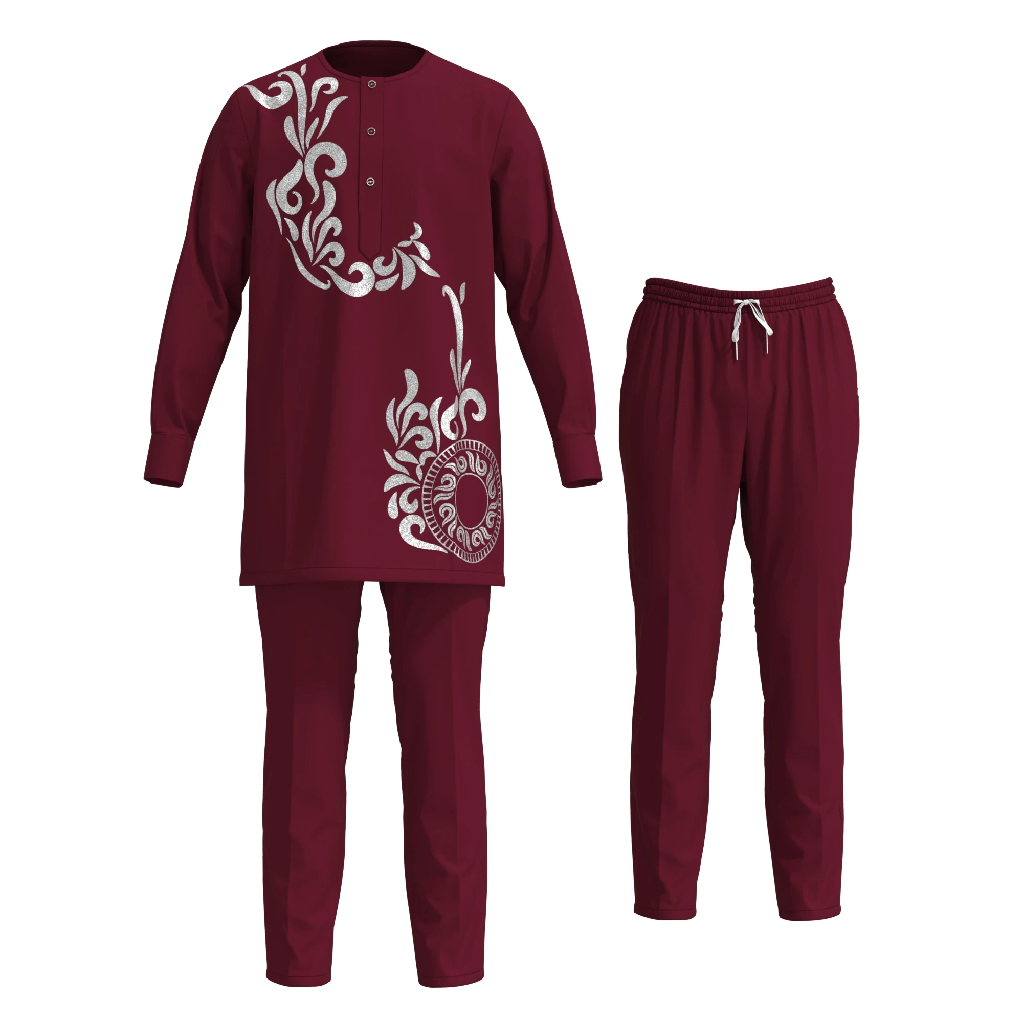 Nigeria African Men Boubou Dashiki Men Suits 2 Pieces Set Long Sleeve Shirt and Troursers Gold and Sliver Print WYN1588-12
Nigeria African Men Boubou Dashiki Men Suits 2 Pieces Set Long Sleeve Shirt and Troursers Gold and Sliver Print WYN1588-12