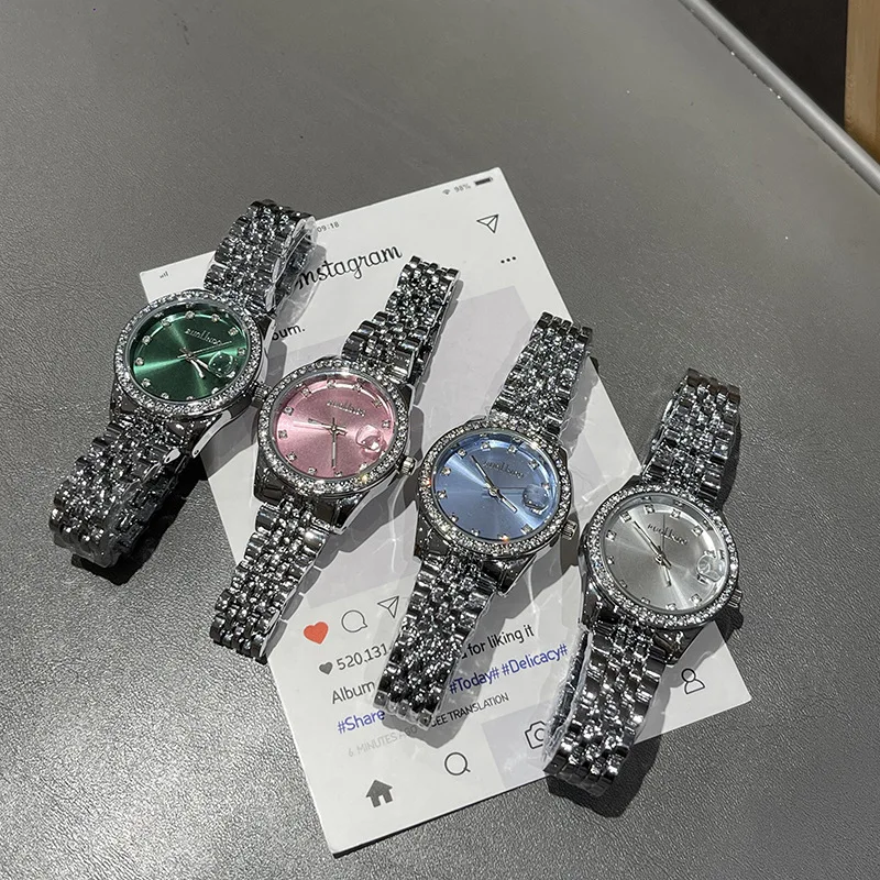 Women Silver Stainless Steel Bracelet Watch Full Diamond Bezel Gradient Color Sunburst Dial Date Window Quartz Wristwatch Elegant Dress Casual Daily Jewelry Gift for Ladies
Women Silver Stainless Steel Bracelet Watch Full Diamond Bezel Gradient Color Sunburst Dial Date Window Quartz Wristwatch Elegant Dress Casual Daily Jewelry Gift for Ladies