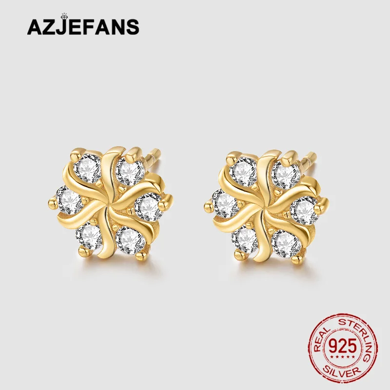 AZJEFANS 925 Sterling Silver Exquisite and Compact Snowflake Stud Earrings Fine Jewelry
AZJEFANS 925 Sterling Silver Exquisite and Compact Snowflake Stud Earrings Fine Jewelry