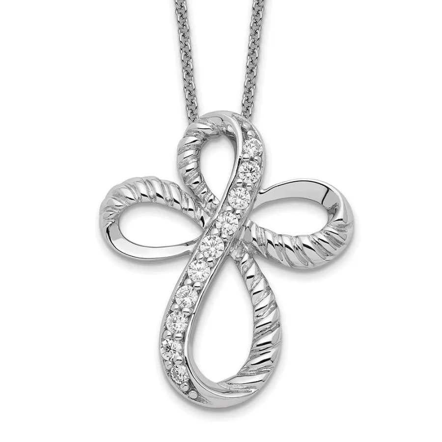 Sentimental Expressions Sterling Silver Rhodiumplated CZ Endless Hope 18in Cross Necklace
Sentimental Expressions Sterling Silver Rhodiumplated CZ Endless Hope 18in Cross Necklace