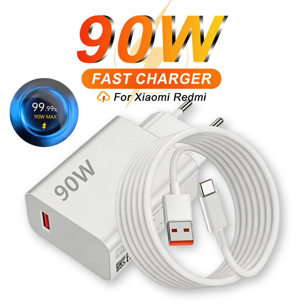 90W Max HyperCharge EU Quick Charger For Xiaomi 13 14 Ultra 15 15T 17 Pro Redmi Note 13 14 POCO F6 F7 X6 X7 Pro USB Type C Cable
90W Max HyperCharge EU Quick Charger For Xiaomi 13 14 Ultra 15 15T 17 Pro Redmi Note 13 14 POCO F6 F7 X6 X7 Pro USB Type C Cable