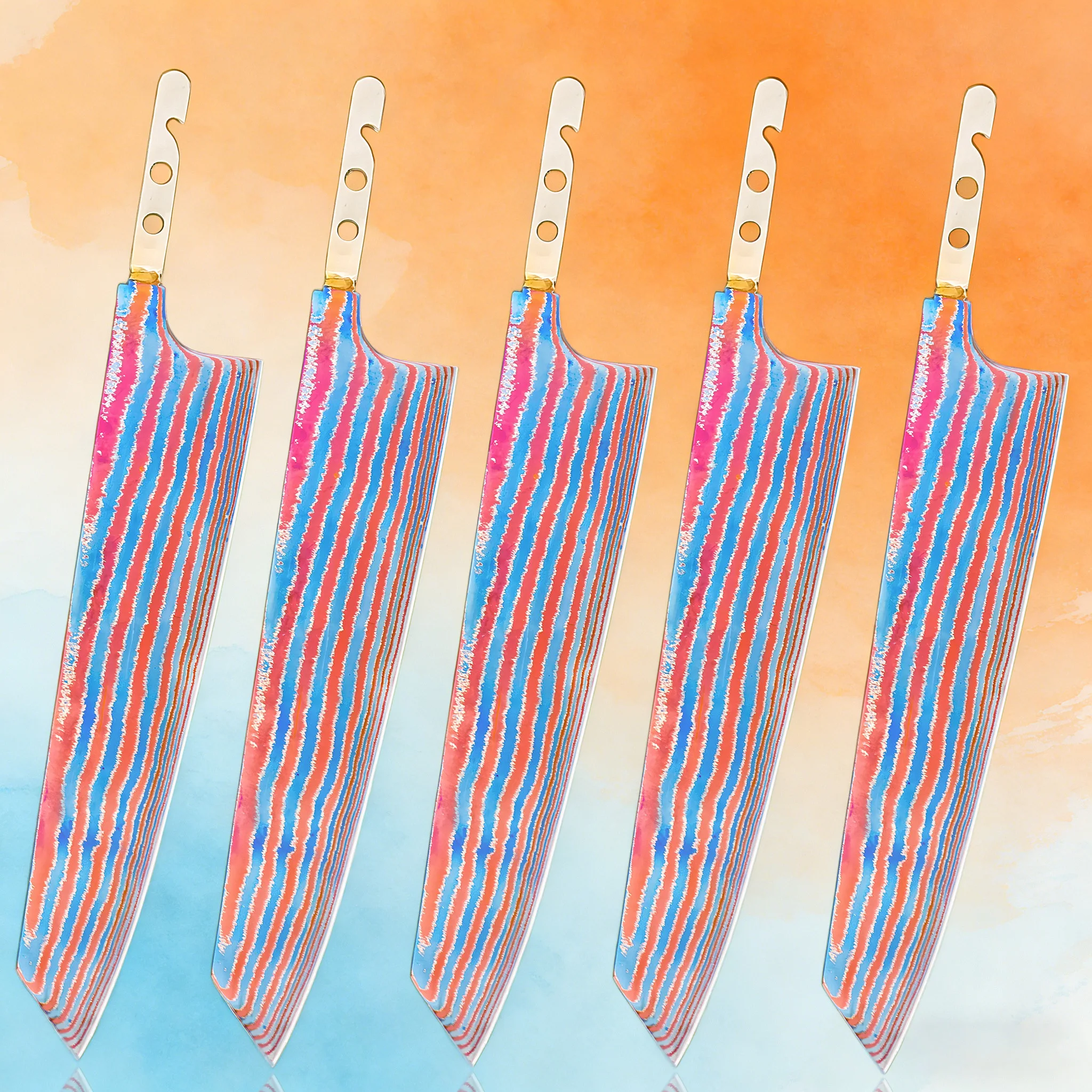 1/2/3/4/5PCS, Titanium Damascus Kiritsuke Knife Blade Set Cooking Knife Blade No Handle Slicing Knife Blade Making Tools
1/2/3/4/5PCS, Titanium Damascus Kiritsuke Knife Blade Set Cooking Knife Blade No Handle Slicing Knife Blade Making Tools