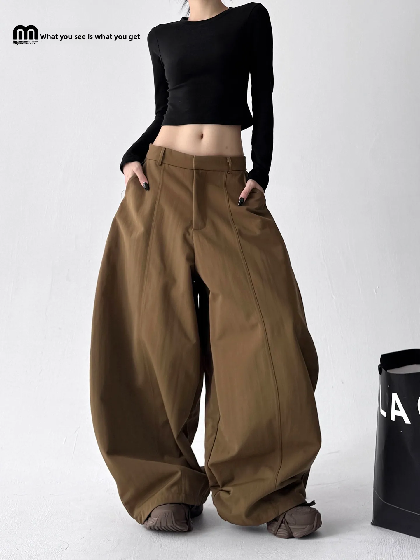 Ele High Waist Wide Leg Pants Women's Faion Spring Autumn Drapey Casual Trousers Sli Commute Sle Zipper Closure
Ele High Waist Wide Leg Pants Women's Faion Spring Autumn Drapey Casual Trousers Sli Commute Sle Zipper Closure