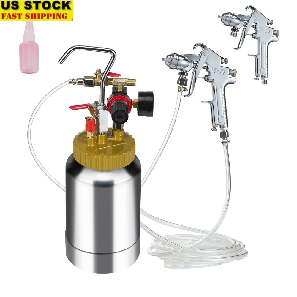 2L Portable Pressure Pot Spray Gun with Adjustable 1.8mm Nozzle Home Painting Projects Lightweight Metal Tank Easy Carry
2L Portable Pressure Pot Spray Gun with Adjustable 1.8mm Nozzle Home Painting Projects Lightweight Metal Tank Easy Carry