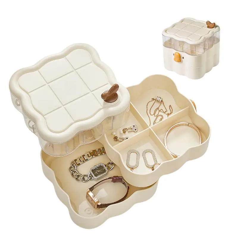 Вращающаяся шкатулка для драгоценностей, ожерелье, органайзер, 3-слойный вращающийся чехол с лотком для крышки для девочек и женщин, пудра для хранения сережек, часов
Вращающаяся шкатулка для драгоценностей, ожерелье, органайзер, 3-слойный вращающийся чехол с лотком для крышки для девочек и женщин, пудра для хранения сережек, часов