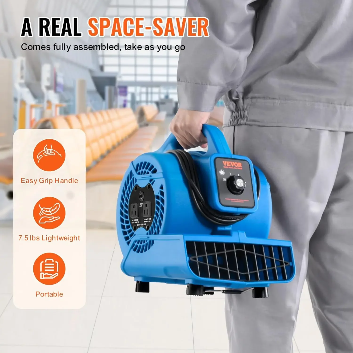 Floor Blower, 1360 RPM 600 CFM, Air Mover for Drying and Cooling, Portable Carpet Dryer Fan with 4 Blowing Angles
Floor Blower, 1360 RPM 600 CFM, Air Mover for Drying and Cooling, Portable Carpet Dryer Fan with 4 Blowing Angles