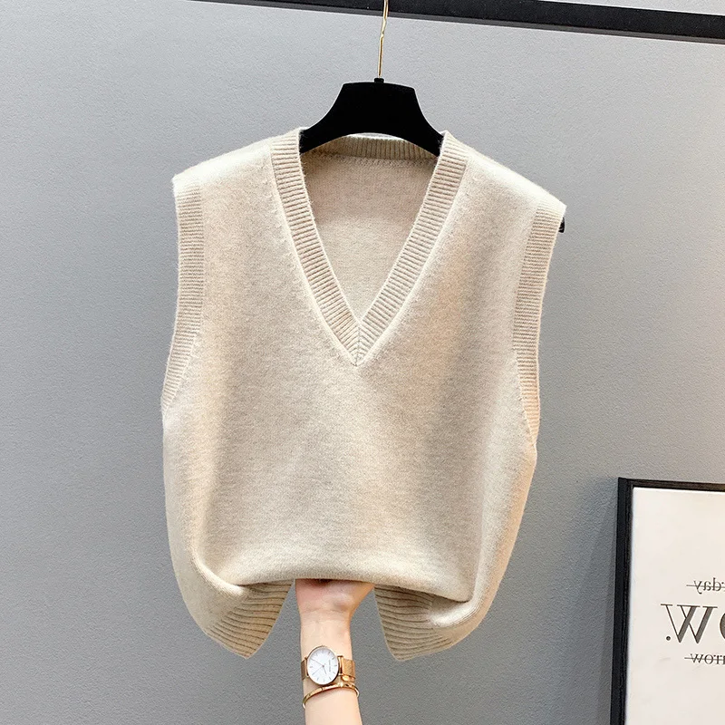 Loose V-Neck Knitted Vest Top Women's Outerwear Autumn Winter Fashion Brand Store Tagless Sleeveless Jacket Commute Style
Loose V-Neck Knitted Vest Top Women's Outerwear Autumn Winter Fashion Brand Store Tagless Sleeveless Jacket Commute Style