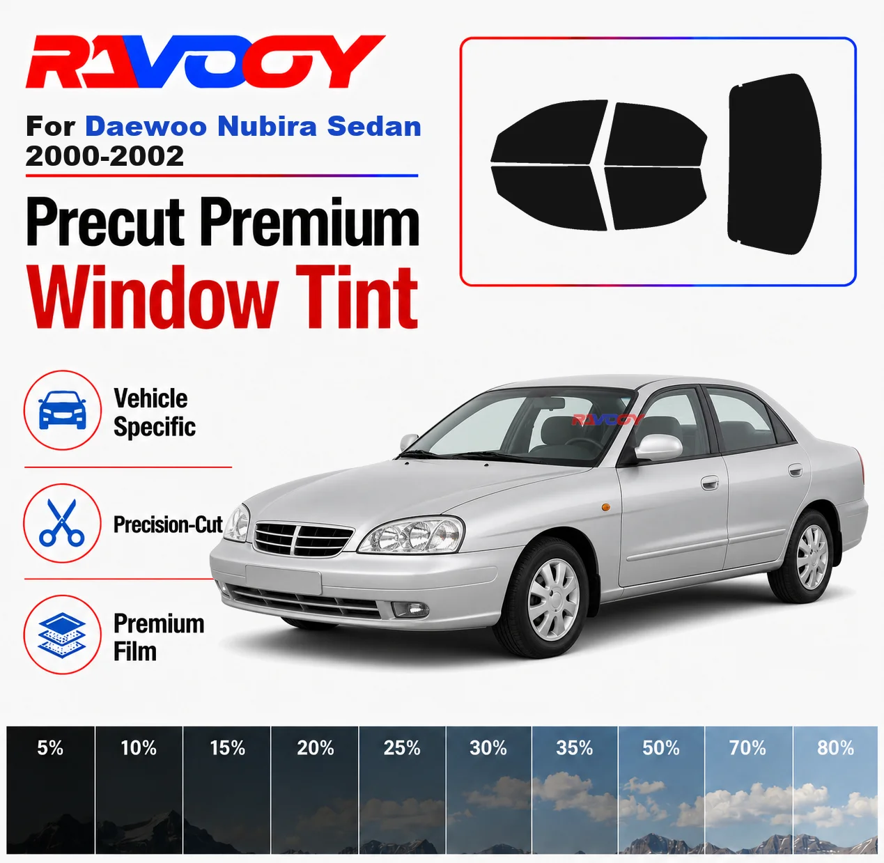 Premium Precut Window Tint Kit Front Rear Windows Rear Windshield For Daewoo Nubira Sedan 2000-2002 Car Solar Nano Ceramic Film
Premium Precut Window Tint Kit Front Rear Windows Rear Windshield For Daewoo Nubira Sedan 2000-2002 Car Solar Nano Ceramic Film