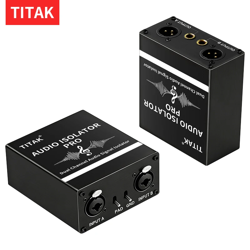 TITAK Dual Channel Ground Loop Audio Isolator Hum Eliminator with XLR 6.35mm Interface for Studio Live Stage Broadcast
TITAK Dual Channel Ground Loop Audio Isolator Hum Eliminator with XLR 6.35mm Interface for Studio Live Stage Broadcast