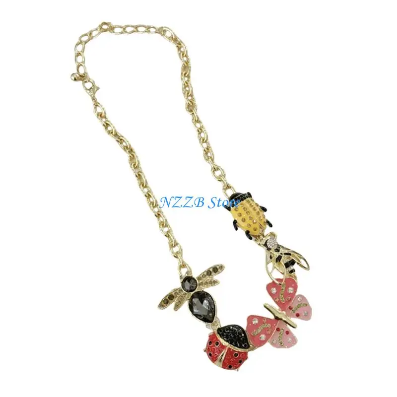 T21F Alloy Insect Pendant Necklace Adjustable Length Neckchain Colorful Jewelry Gift
T21F Alloy Insect Pendant Necklace Adjustable Length Neckchain Colorful Jewelry Gift
