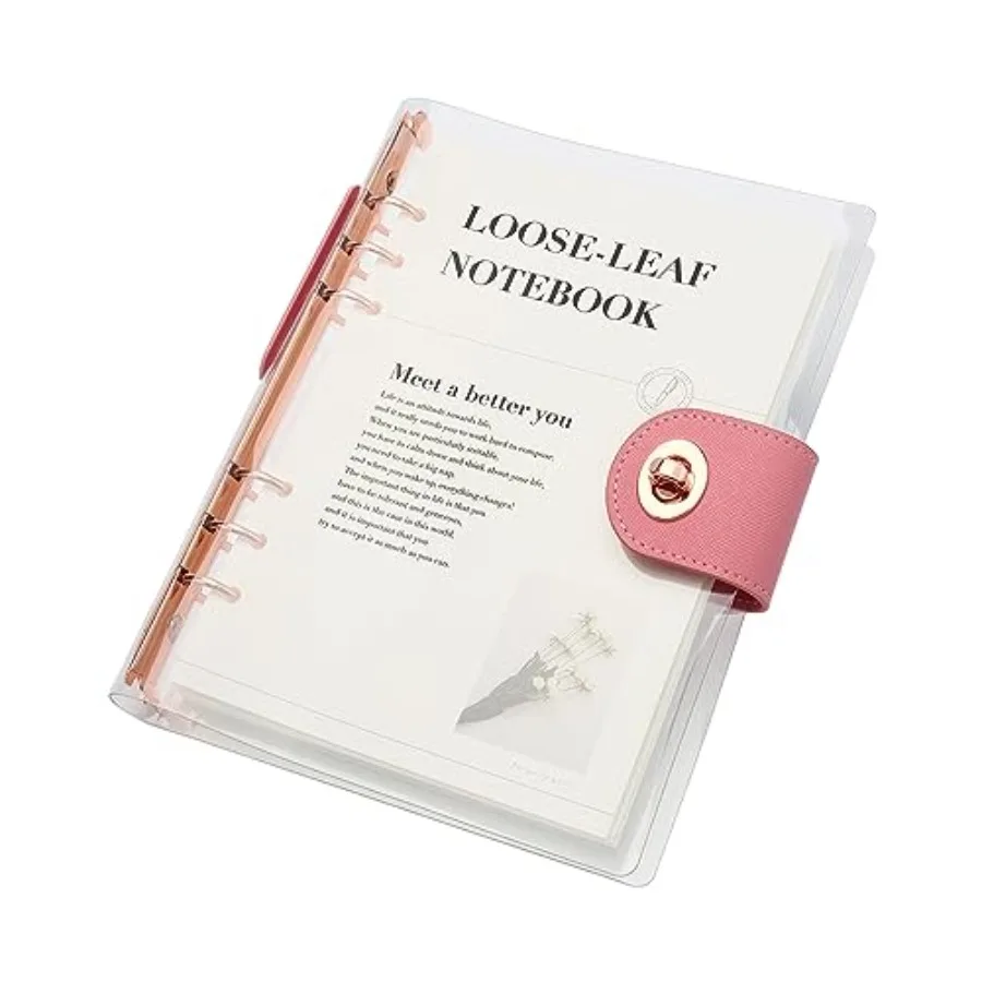 Clear A5 Refillable Notebook Binder with 90 Sheets Lined Paper 6- Soft Transparent PVC Binder Cover Protector Shell Loose Leaf
Clear A5 Refillable Notebook Binder with 90 Sheets Lined Paper 6- Soft Transparent PVC Binder Cover Protector Shell Loose Leaf