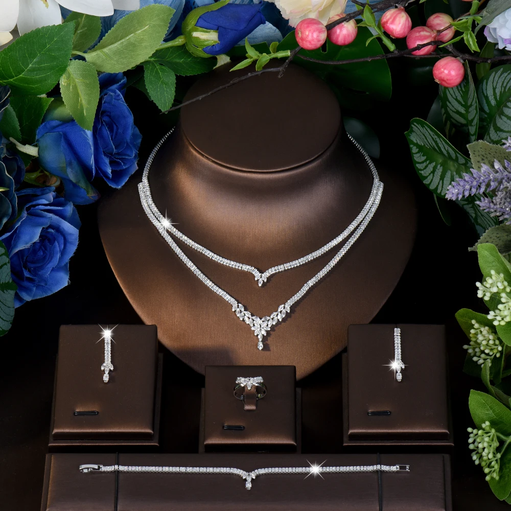 HIBRIDE Everyday Simple Elegant Jewelry Necklace Earrings Bracelet Set Women's Clothing Light Luxury Wedding Holiday Gift S-1116
HIBRIDE Everyday Simple Elegant Jewelry Necklace Earrings Bracelet Set Women's Clothing Light Luxury Wedding Holiday Gift S-1116