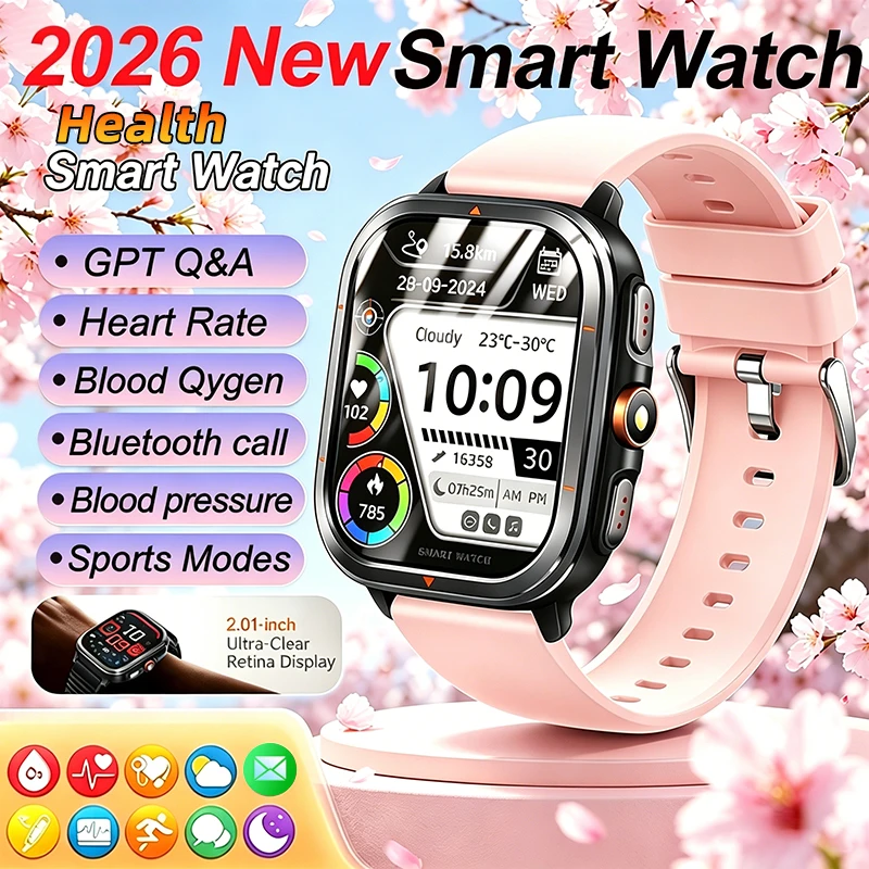 2026New Smart Watch 2.01inch Built-in GPS Voice Assistant Bluetooth Call Healthy Sleep Monitoring GPT IP6 Waterproof Smart Watch
2026New Smart Watch 2.01inch Built-in GPS Voice Assistant Bluetooth Call Healthy Sleep Monitoring GPT IP6 Waterproof Smart Watch