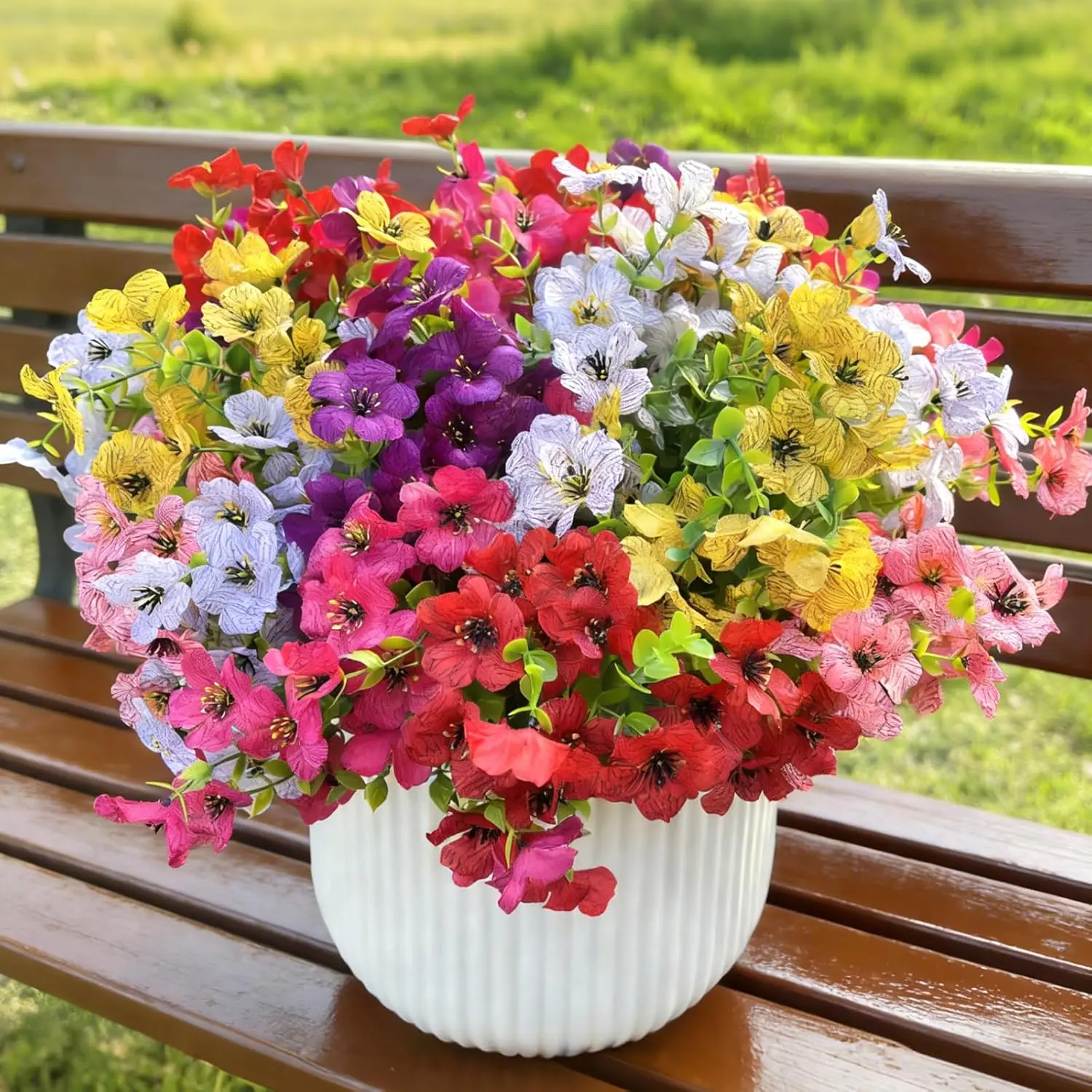 24 Bundles Artificial Flowers for Outdoors Decoration, UV Resistant Faux Silk Fake Flowers for Porch Patio Balcony Plant
24 Bundles Artificial Flowers for Outdoors Decoration, UV Resistant Faux Silk Fake Flowers for Porch Patio Balcony Plant