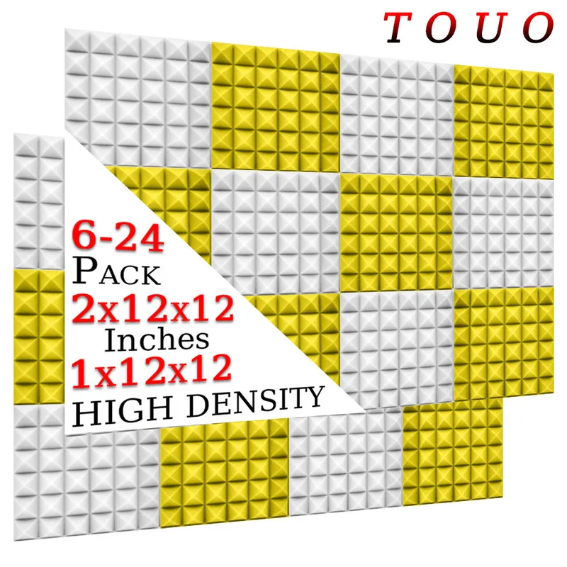 TOUO Pyramid Acoustic Foam 6/12/24 Pcs Studio SoundAbsorbing Treatment High-Density Soundproof Material Offices Acoustic Treatme
TOUO Pyramid Acoustic Foam 6/12/24 Pcs Studio SoundAbsorbing Treatment High-Density Soundproof Material Offices Acoustic Treatme