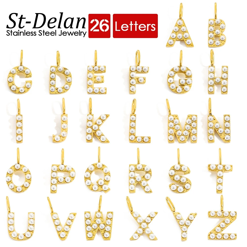 10mm Stainless Steel 26 Alphabet Initial Pendant 14K Gold Plated Imitation Pearl A-Z Capital Letter Charms for Necklace Making
10mm Stainless Steel 26 Alphabet Initial Pendant 14K Gold Plated Imitation Pearl A-Z Capital Letter Charms for Necklace Making
