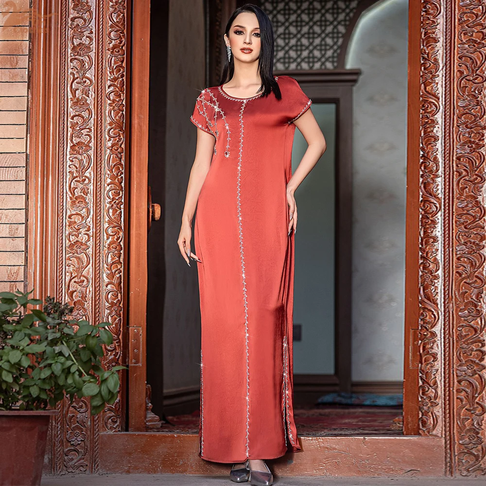 Ramadan Eid Abayas Dubai Luxury Diamonds Jalabiya Women Muslim Dress Caftan Marocain Femme Robe Islam Clothing Turkey Kaftan New
Ramadan Eid Abayas Dubai Luxury Diamonds Jalabiya Women Muslim Dress Caftan Marocain Femme Robe Islam Clothing Turkey Kaftan New