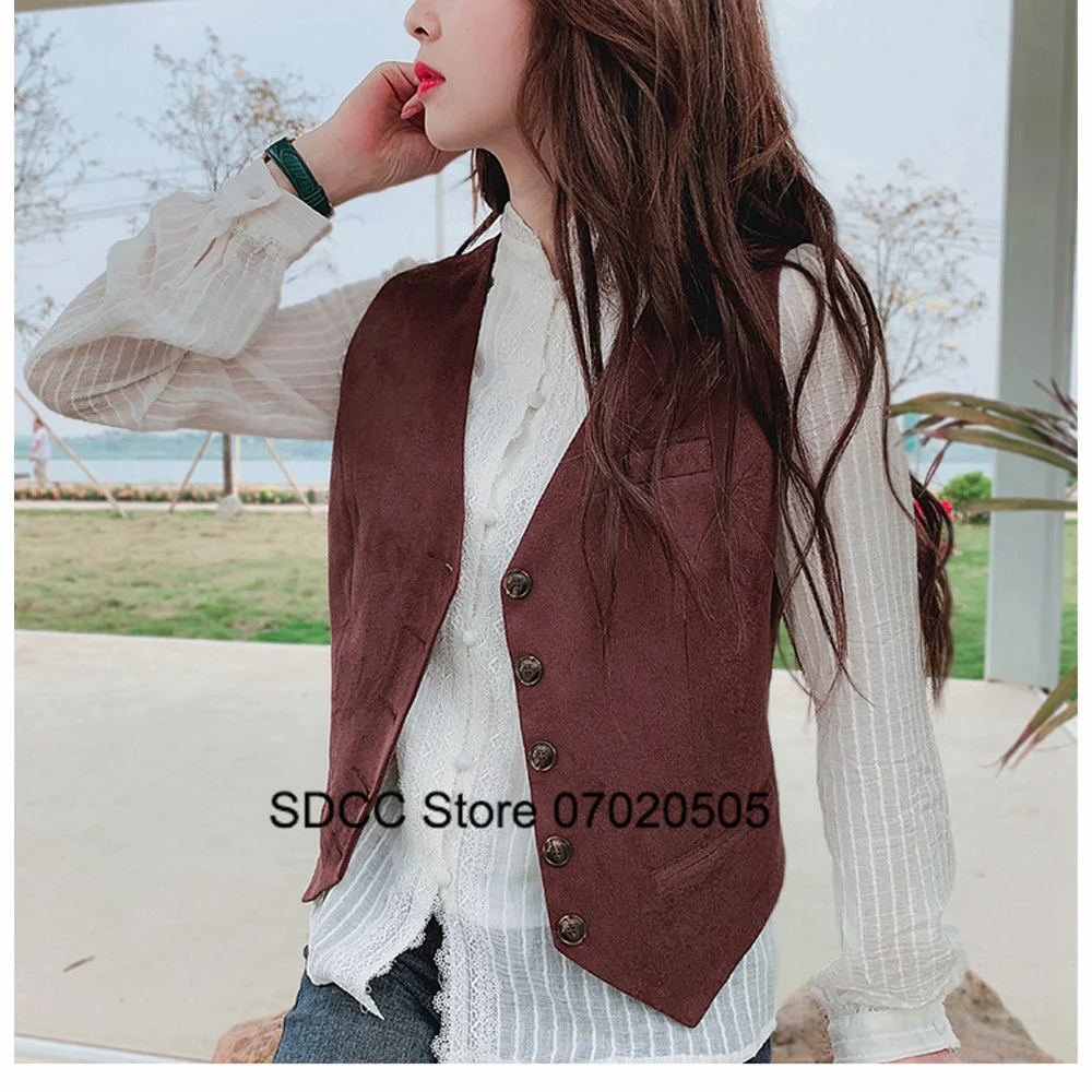 Retro Women's Suede Vest V-neck Single-breasted Slim Fit Fashion Custom Winter Traf Store Eam New Outerwear Dress for Girls Rarf
Retro Women's Suede Vest V-neck Single-breasted Slim Fit Fashion Custom Winter Traf Store Eam New Outerwear Dress for Girls Rarf