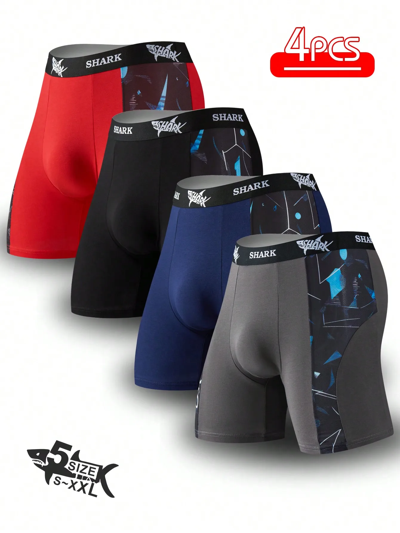 4 Pcs Breathable Cotton Spliced Mesh Boxer Shorts For Men
4 Pcs Breathable Cotton Spliced Mesh Boxer Shorts For Men