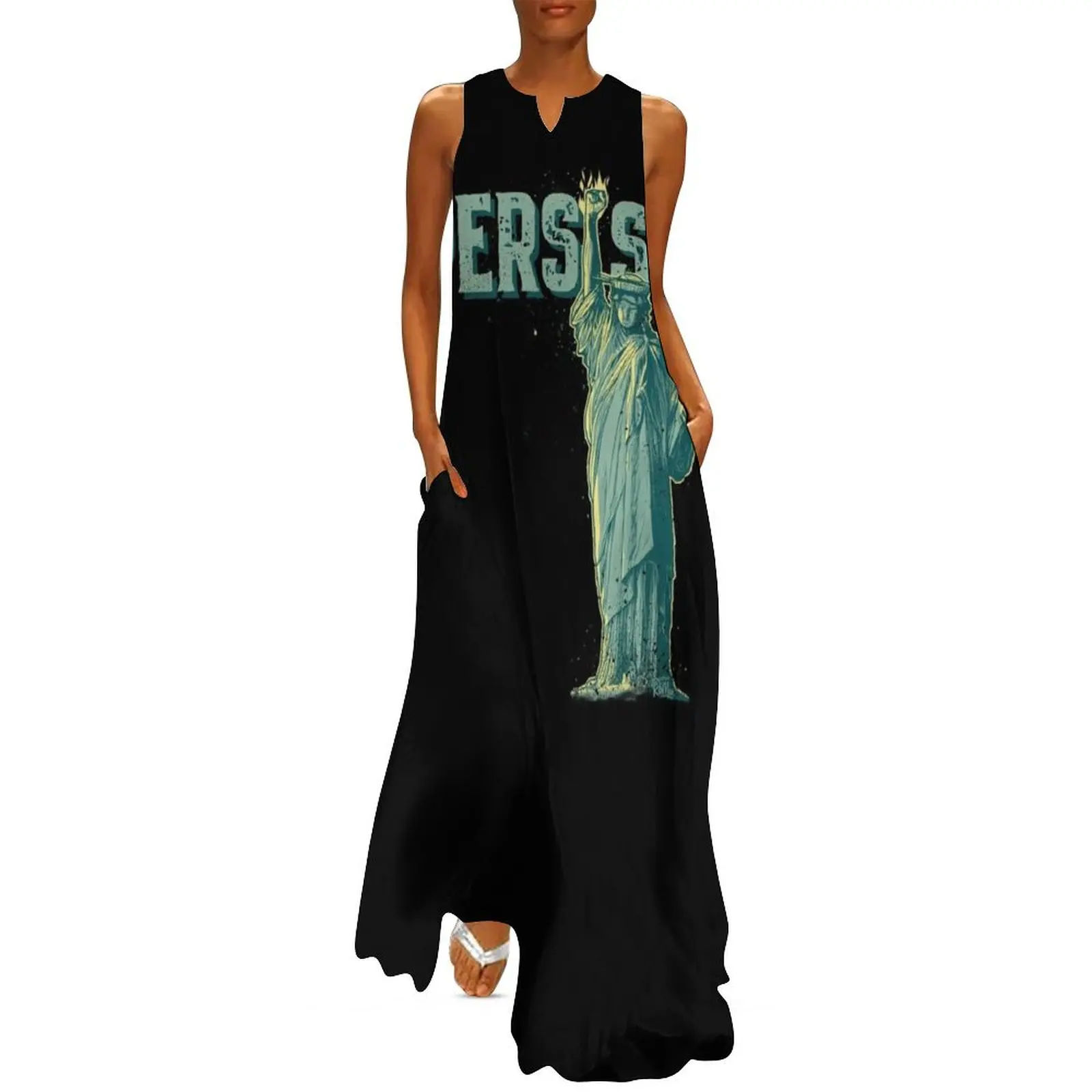 PERSIST - Lady Liberty Flaming Fist Long Dress Women's summer skirt Long dress woman party dresses woman Dress
PERSIST - Lady Liberty Flaming Fist Long Dress Women's summer skirt Long dress woman party dresses woman Dress