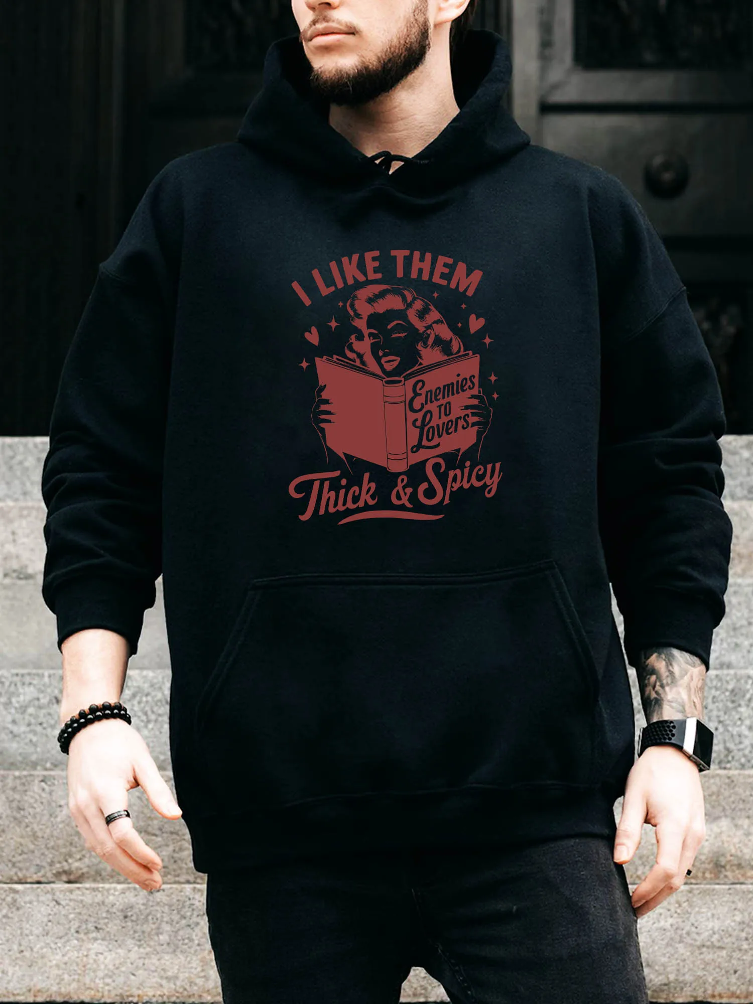 Like Them Thick & Spicy Men's Drawstring Hoodie - Casual Comfortable Black Pullover, Fall & Winter Hooded Sweatshirt
Like Them Thick & Spicy Men's Drawstring Hoodie - Casual Comfortable Black Pullover, Fall & Winter Hooded Sweatshirt