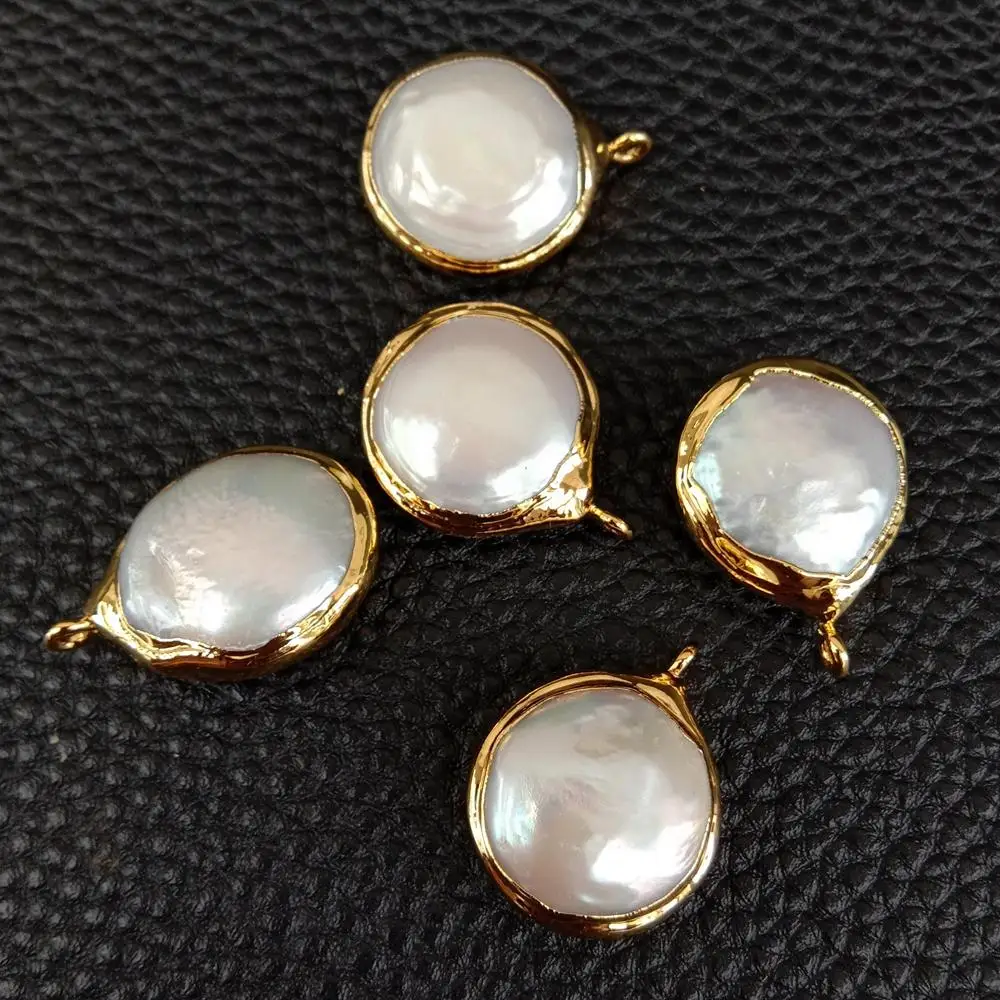 5 PCS Freshwater Cultured White Coin Pearl Pendant Charm Metal Bezel Jewelry Making DIY
5 PCS Freshwater Cultured White Coin Pearl Pendant Charm Metal Bezel Jewelry Making DIY