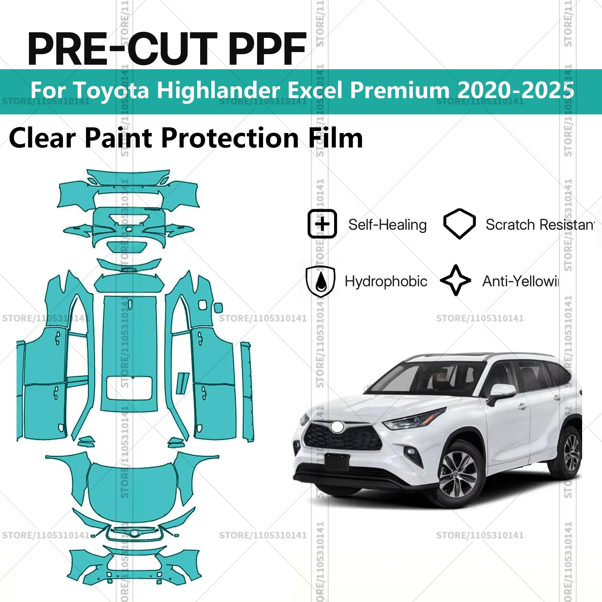 Для Toyota Highlander Excel Premium 2020-2025: Профессиональная прозрачная защитная пленка (PPF) для автомобиля, предварительно вырезанная
Для Toyota Highlander Excel Premium 2020-2025: Профессиональная прозрачная защитная пленка (PPF) для автомобиля, предварительно вырезанная