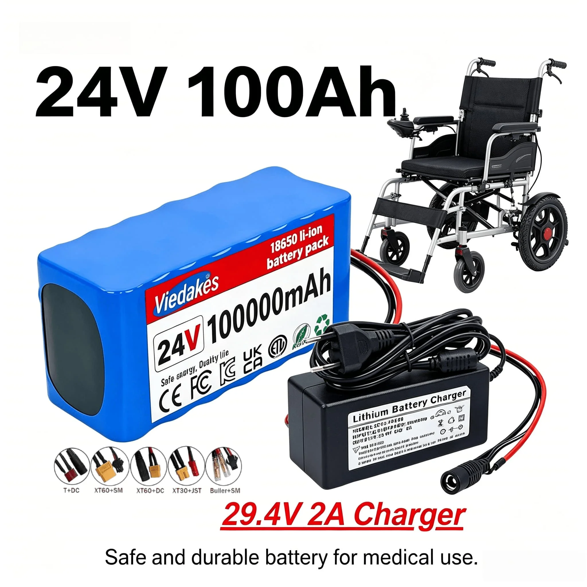 24V Battery Free Charger Custom Plug For Outdoor Scooter Pump Wheelchair Camping Power Replacement Parts литий аккумулятор
24V Battery Free Charger Custom Plug For Outdoor Scooter Pump Wheelchair Camping Power Replacement Parts литий аккумулятор