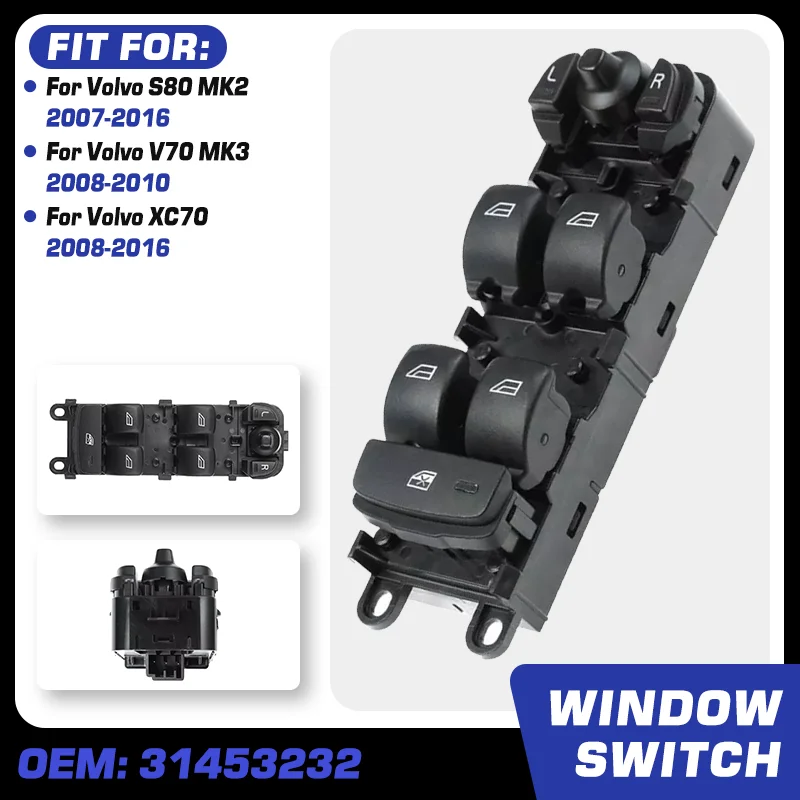 31453232 Для Volvo S80 MK2 2007-2016 Volvo V70 MK3 2008-2010 Volvo XC70 2008-2016 главная кнопка включения стеклоподъемника автомобиля 3 контакта
31453232 Для Volvo S80 MK2 2007-2016 Volvo V70 MK3 2008-2010 Volvo XC70 2008-2016 главная кнопка включения стеклоподъемника автомобиля 3 контакта