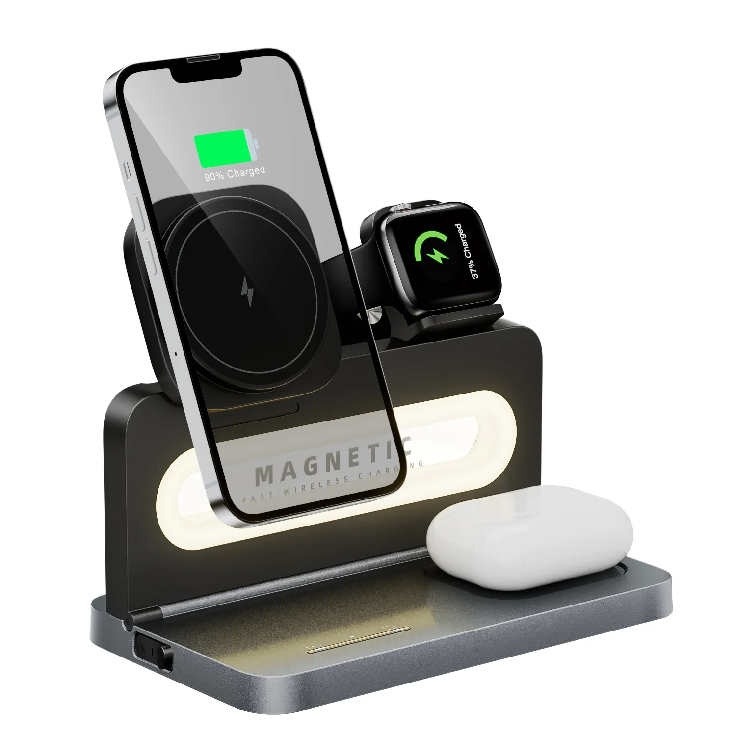 15W 3-in-1 Wireless Charger Stand, Night Light, IPhone Fast Charging Dock, Samsung Galaxy Watch IWatch
15W 3-in-1 Wireless Charger Stand, Night Light, IPhone Fast Charging Dock, Samsung Galaxy Watch IWatch