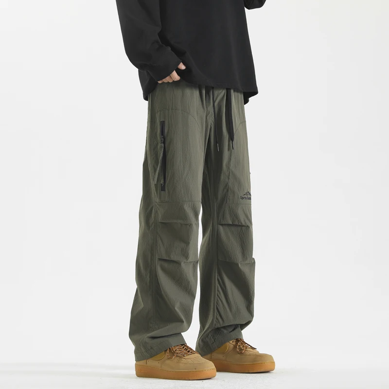 Fashion Lace Up Spliced Zipper Pockets Cargo Pants Men's Clothing 2024 Spring Summer New Loose Elastic High Waist Casual Pants
Fashion Lace Up Spliced Zipper Pockets Cargo Pants Men's Clothing 2024 Spring Summer New Loose Elastic High Waist Casual Pants