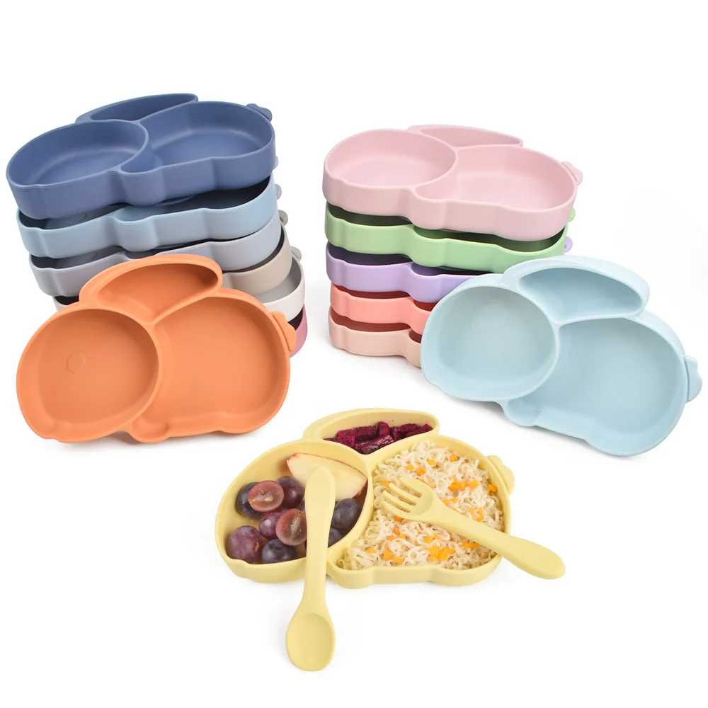 Baby Dinner Plate Compartment Bowl Partition Silicone Dinner Tray Three Compartment Cartoon Silicone Children's Tableware Set
Baby Dinner Plate Compartment Bowl Partition Silicone Dinner Tray Three Compartment Cartoon Silicone Children's Tableware Set